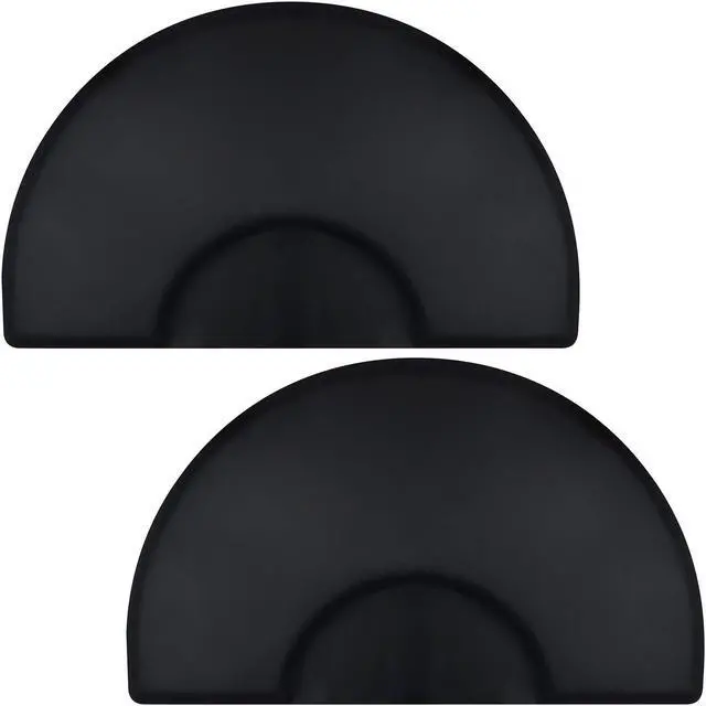 Main image of Saloniture 3 ft. x 5 ft. Salon & Barber Shop Chair Anti-Fatigue Floor Mat - Black Semi Circle - 1/2 in. Thick - 2 Pack