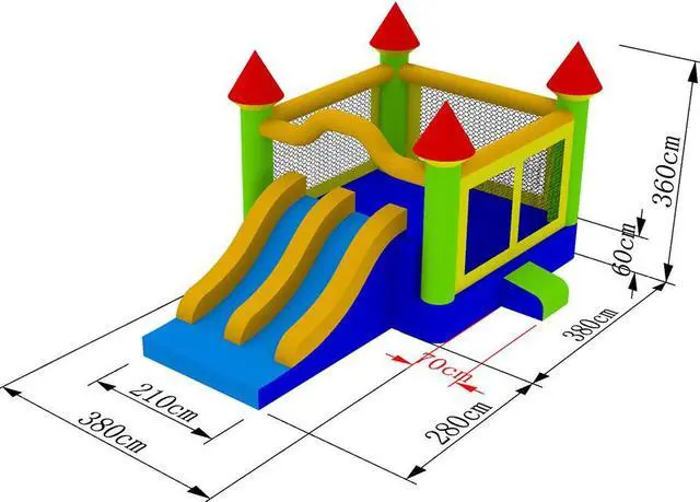 Alt view image 6 of 8 - Inflatable HQ Commercial Grade Mega Double Slide Castle Bounce House 100% PVC and Blower