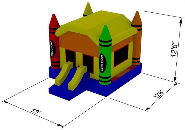 Alt view image 6 of 8 - Inflatable HQ Commercial Grade Crayon Bounce House 100% PVC with Blower