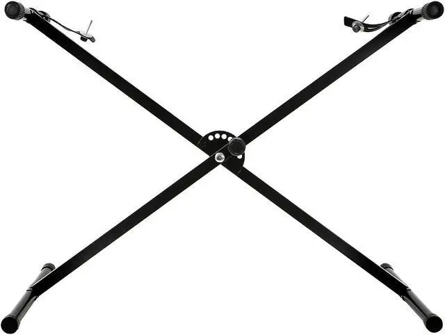 Alt view image 4 of 7 - Hamzer Heavy Duty, Single-X Shape Piano Keyboard Stand - Height Adjustable & Portable w/ Non Slip Caps & Durable Locking Straps, Black