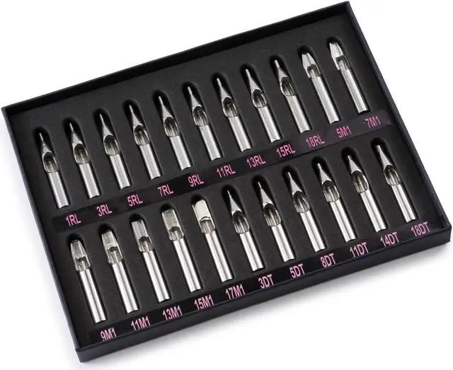 Alt view image 2 of 3 - ACE Needles 22 Assorted Stainless Steel Tattoo Tips Nozzles