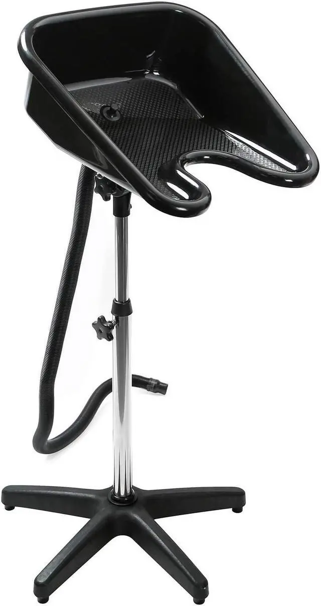 Main image of Saloniture Portable Salon Basin Shampoo Sink with Drain - Black - Adjustable Height