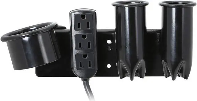 Main image of Saloniture Blow Dryer & Hair Iron Holder - Salon Appliance Rack w/ 3 Outlets & Clamp