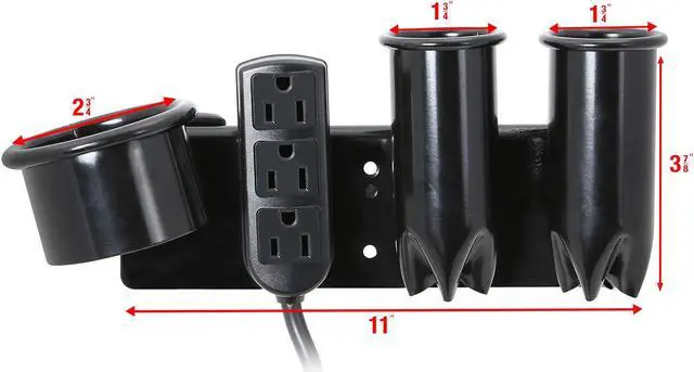 Alt view image 3 of 4 - Saloniture Blow Dryer & Hair Iron Holder - Salon Appliance Rack w/ 3 Outlets & Clamp