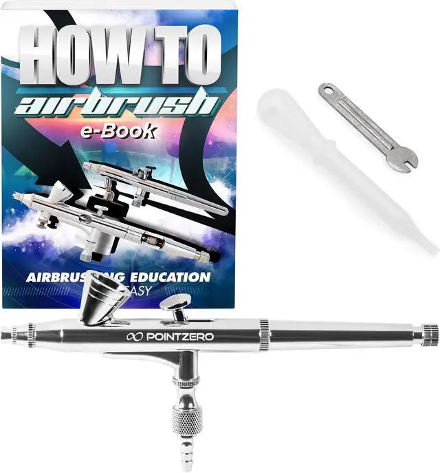Main image of PointZero Dual-action 2cc Gravity-feed Airbrush Set - .2mm Nozzle