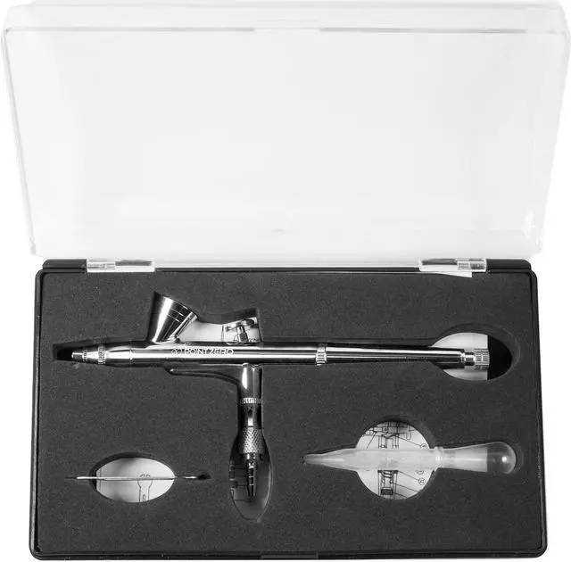 Alt view image 2 of 3 - PointZero Dual-action 2cc Gravity-feed Airbrush Set - .2mm Nozzle