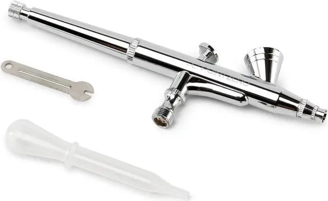 Alt view image 3 of 3 - PointZero Dual-action 2cc Gravity-feed Airbrush Set - .2mm Nozzle
