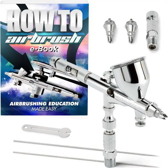 Main image of PointZero Precision 9cc Airbrush Set MAC Valve Crenelated (.2mm .3mm .5mm)