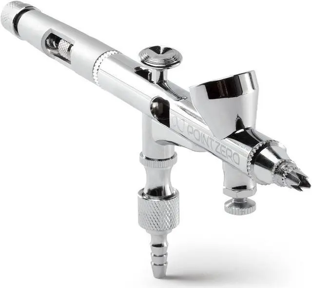 Alt view image 2 of 4 - PointZero Precision Dual-Action 2cc Gravity-feed Airbrush MAC Crown Cap .2mm
