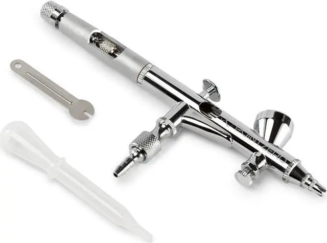 Alt view image 3 of 4 - PointZero Precision Dual-Action 2cc Gravity-feed Airbrush MAC Crown Cap .2mm