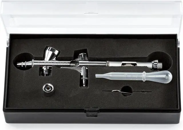 Alt view image 4 of 4 - PointZero Precision Dual-Action 2cc Gravity-feed Airbrush MAC Crown Cap .2mm