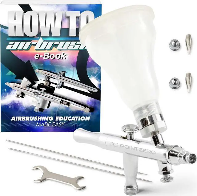 Main image of PointZero Dual-Action 4-Color Changing Airbrush Set w/ MAC Valve - 3 Tip Set (.3mm .5mm .8mm)