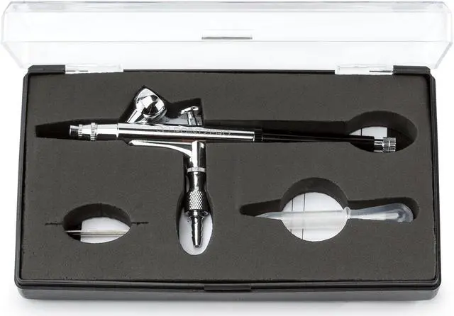 Alt view image 4 of 4 - PointZero Dual-Action 2cc Gravity-Feed Airbrush Set with .2mm Nozzle