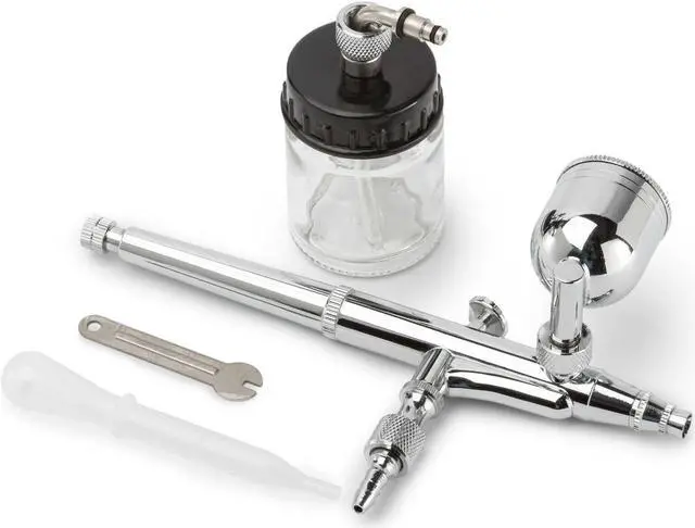 Alt view image 3 of 4 - PointZero Dual-Action 7cc/22cc Side-Feed Airbrush Set - .3mm Nozzle