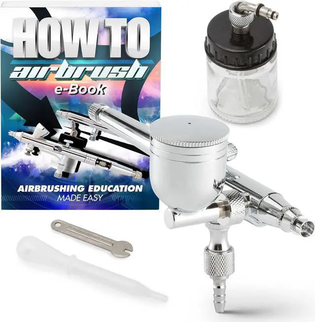 Main image of PointZero Dual-Action 7cc/22cc Side-Feed Airbrush Set - .3mm Nozzle