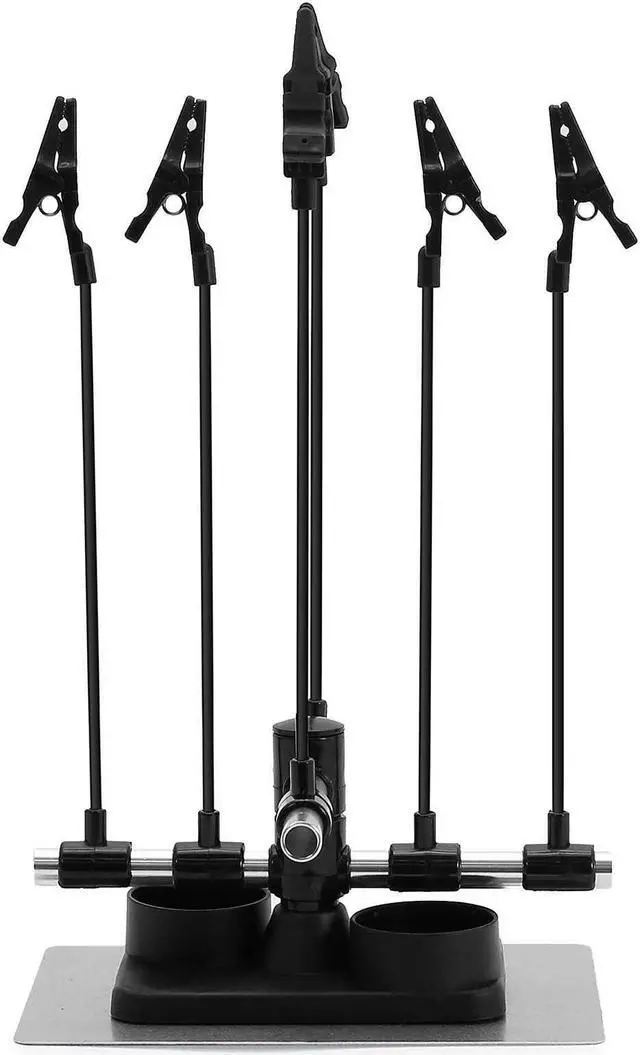 Alt view image 4 of 5 - PointZero Airbrush Hobby Model Part Holder - Six Alligator Clip Stand