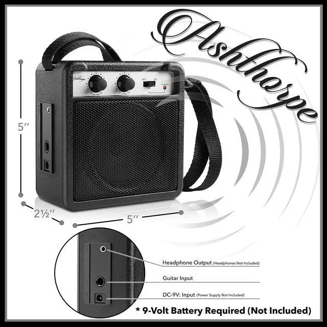 Alt view image 6 of 6 - Ashthorpe 30-inch Beginner Electric Guitar Kit with Amplifier (Teal), Basic Starter Package w/ Gig Bag, Strings, Strap, Picks