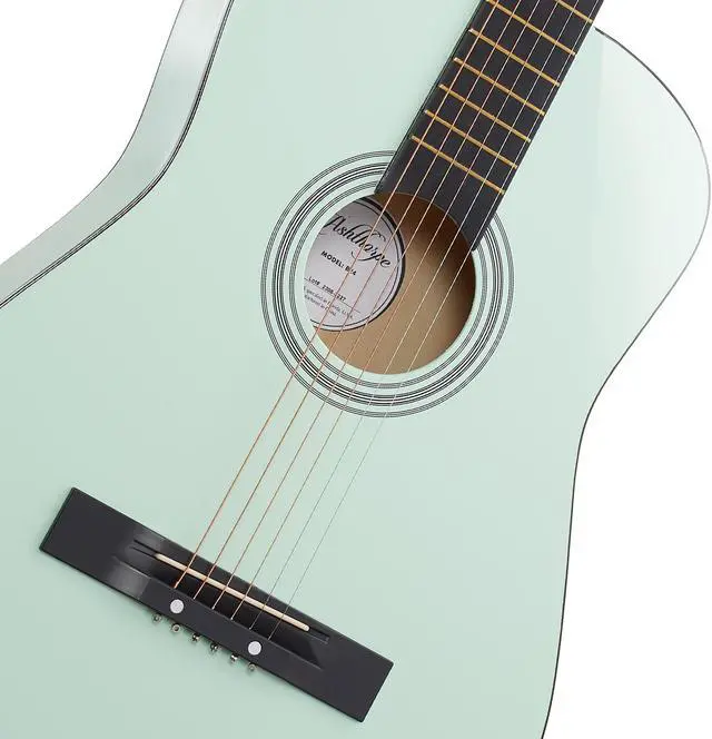 Alt view image 2 of 6 - Ashthorpe 38-inch Beginner Acoustic Guitar Package (Mint Green), Basic Starter Kit w/ Gig Bag, Strings, Strap, Tuner, Picks