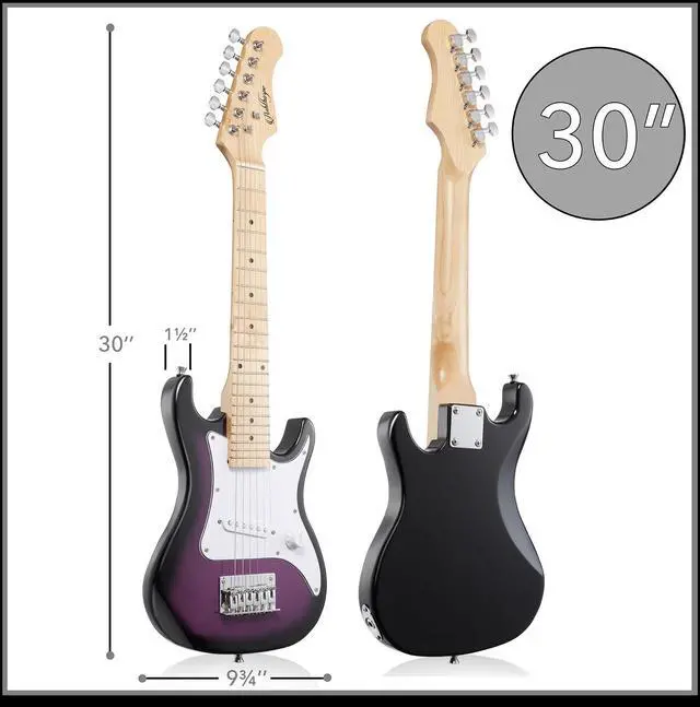 Alt view image 3 of 6 - Ashthorpe 30-inch Beginner Electric Guitar Kit with Amplifier (Purple), Basic Starter Package w/ Gig Bag, Strings, Strap, Picks