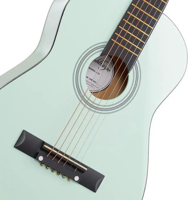 Alt view image 2 of 6 - Ashthorpe 30-inch Beginner Acoustic Guitar Package (Mint Green), Basic Starter Kit w/ Gig Bag, Strings, Strap, Tuner, Picks
