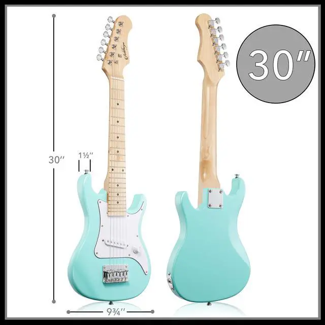 Alt view image 3 of 6 - Ashthorpe 30-inch Beginner Electric Guitar Kit with Amplifier (Teal), Basic Starter Package w/ Gig Bag, Strings, Strap, Picks