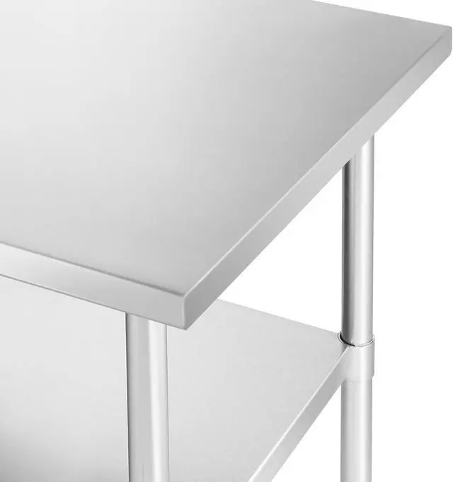 Alt view image 3 of 6 - KUTLER Stainless Steel Table 30 x 12 Inches with Caster Wheels, NSF Heavy Duty Commercial Prep and Work Table with Undershelf for Restaurant, Hotel, Home