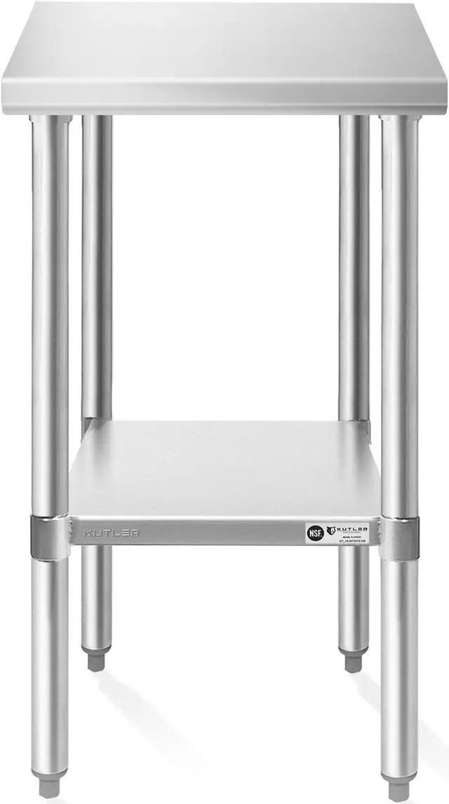 Alt view image 2 of 6 - KUTLER Stainless Steel Table 24 x 18 Inches, NSF Heavy Duty Commercial Kitchen Prep and Work Table with Undershelf for Restaurant, Hotel, Home