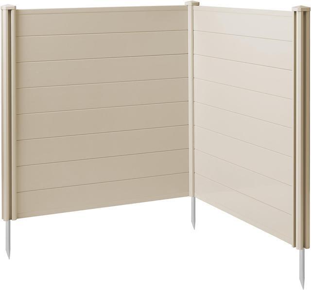 Alt view image 2 of 6 - Casafield 48" x 48" Privacy Screen - Outdoor Vinyl Fence Panel Enclosure for AC / Trash Bins / Pool Equipment - Tan