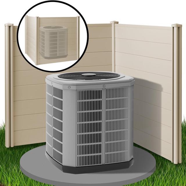Alt view image 3 of 6 - Casafield 48" x 48" Privacy Screen - Outdoor Vinyl Fence Panel Enclosure for AC / Trash Bins / Pool Equipment - Tan