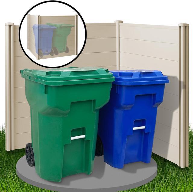 Alt view image 4 of 6 - Casafield 48" x 48" Privacy Screen - Outdoor Vinyl Fence Panel Enclosure for AC / Trash Bins / Pool Equipment - Tan