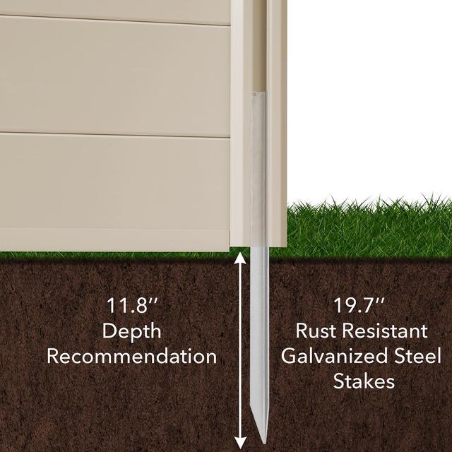Alt view image 5 of 6 - Casafield 48" x 48" Privacy Screen - Outdoor Vinyl Fence Panel Enclosure for AC / Trash Bins / Pool Equipment - Tan