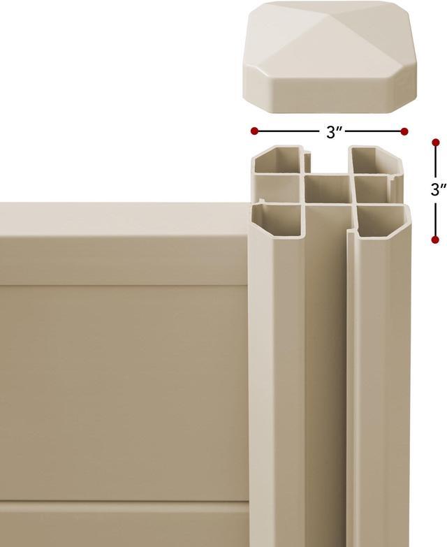 Alt view image 6 of 6 - Casafield 48" x 48" Privacy Screen - Outdoor Vinyl Fence Panel Enclosure for AC / Trash Bins / Pool Equipment - Tan