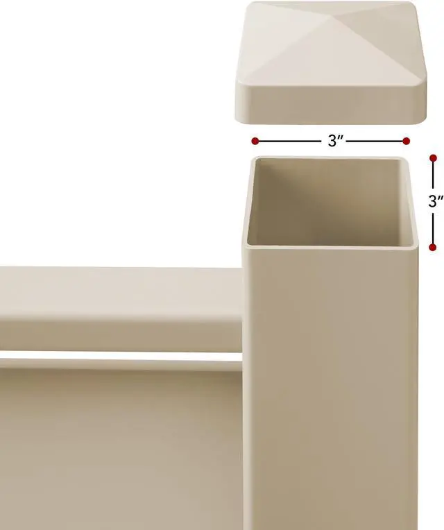 Alt view image 6 of 6 - Casafield 48" x 48" Louvered Privacy Screen - Outdoor Vinyl Fence Panel Enclosure for AC / Trash Bins / Pool Equipment - Tan
