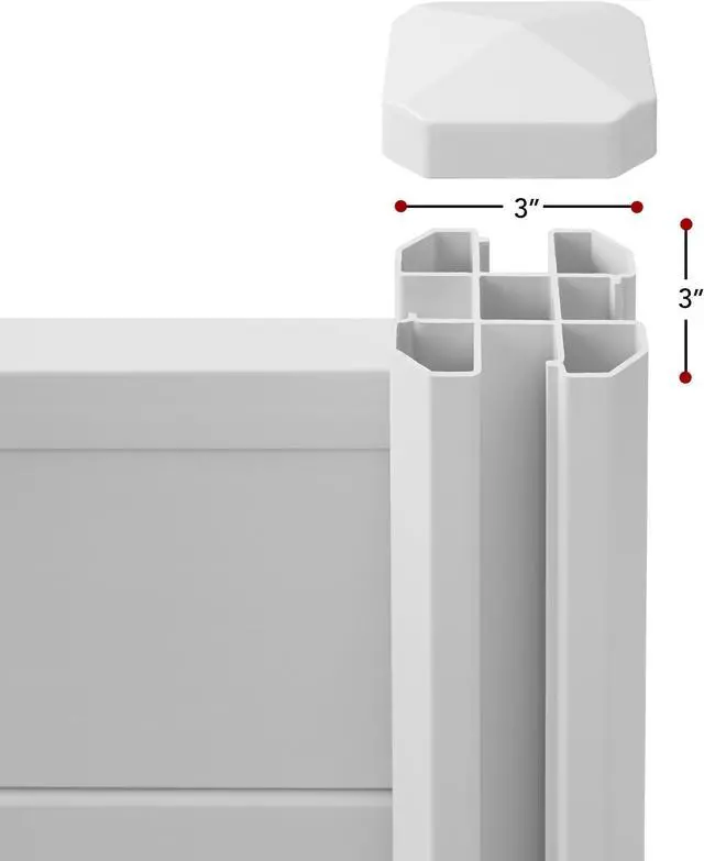 Alt view image 6 of 6 - Casafield 42" x 42" Privacy Screen - Outdoor Vinyl Fence Panel Enclosure for AC / Trash Bins / Pool Equipment - White