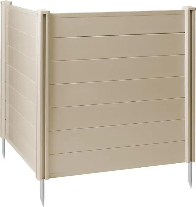 Main image of Casafield 42" x 42" Privacy Screen - Outdoor Vinyl Fence Panel Enclosure for AC / Trash Bins / Pool Equipment - Tan