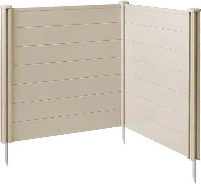 Alt view image 2 of 6 - Casafield 42" x 42" Privacy Screen - Outdoor Vinyl Fence Panel Enclosure for AC / Trash Bins / Pool Equipment - Tan