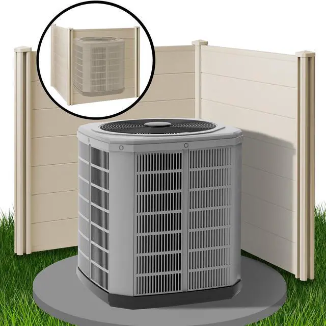 Alt view image 3 of 6 - Casafield 42" x 42" Privacy Screen - Outdoor Vinyl Fence Panel Enclosure for AC / Trash Bins / Pool Equipment - Tan