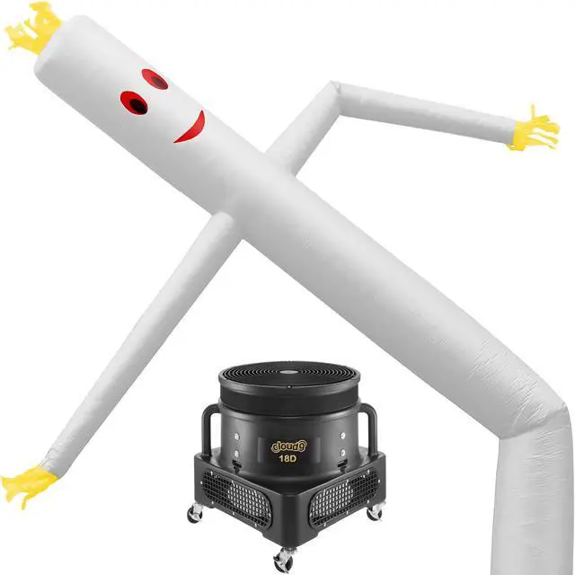 Main image of Cloud 9 Inflatable Wacky Waving Tube Man with Blower, White 20 ft Dancing Air Puppet with Flailing Arms