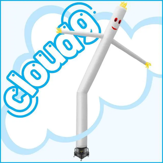 Alt view image 5 of 6 - Cloud 9 Inflatable Wacky Waving Tube Man with Blower, White 20 ft Dancing Air Puppet with Flailing Arms