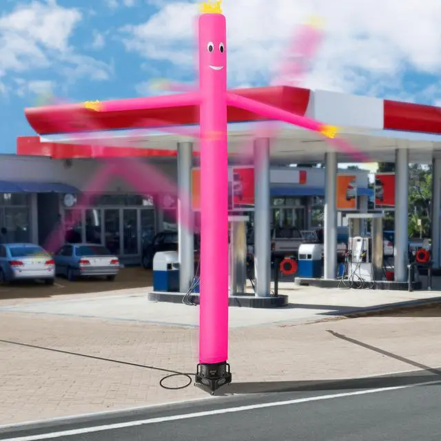 Alt view image 6 of 6 - Cloud 9 Inflatable Wacky Waving Tube Man with Blower, Pink 20 ft Dancing Air Puppet with Flailing Arms