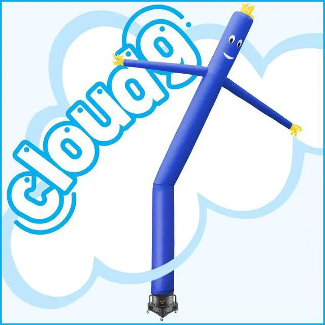 Alt view image 5 of 6 - Cloud 9 Inflatable Wacky Waving Tube Man with Blower, Blue 20 ft Dancing Air Puppet with Flailing Arms