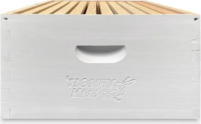 Alt view image 2 of 6 - Honey Keeper Complete Deep Hive Body Kit, Painted and Assembled Beehive with 10-Frames, White
