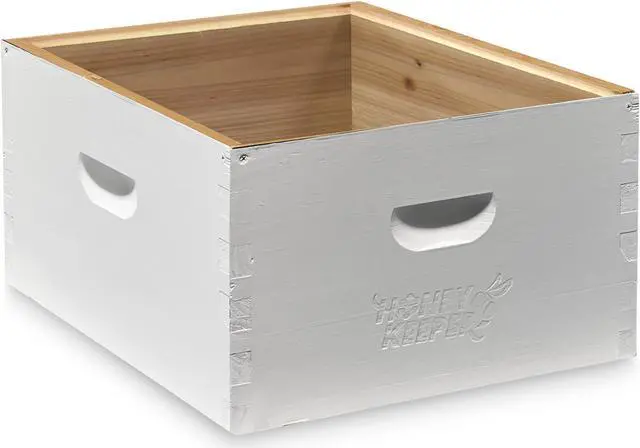 Alt view image 3 of 6 - Honey Keeper Complete Deep Hive Body Kit, Painted and Assembled Beehive with 10-Frames, White