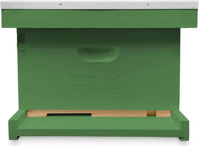 Alt view image 2 of 6 - Honey Keeper Beginner Beehive Kit, Fully Assembled and Painted Starter Set with Hive Body & 10 Frames, Green