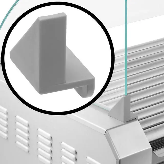 Alt view image 3 of 6 - Olde Midway (Set of 4) Replacement Bracket Clips for Hot Dog Roller Machine Glass Cover Sneeze Guards