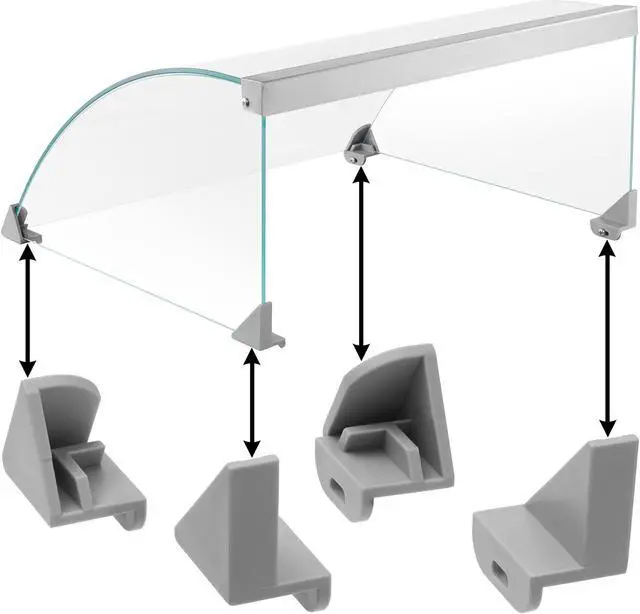 Alt view image 4 of 6 - Olde Midway (Set of 4) Replacement Bracket Clips for Hot Dog Roller Machine Glass Cover Sneeze Guards