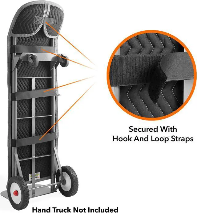 Alt view image 4 of 6 - Sure-Max Heavy Duty Round Top Hand Truck Dolly Cover, Woven Cotton/Polyester, 50" x 16", Black