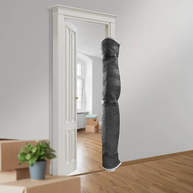 Alt view image 2 of 6 - Sure-Max Door Jamb Protector Pad with 3 Sewn-in Steel Spring Clips, 72"  x 24", Black