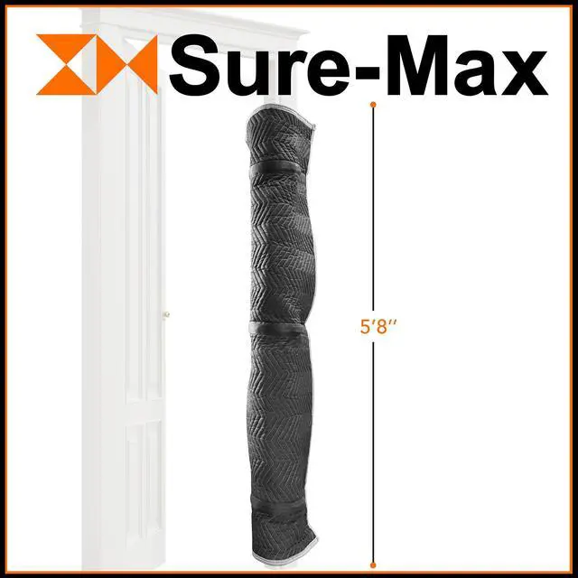 Alt view image 3 of 6 - Sure-Max Door Jamb Protector Pad with 3 Sewn-in Steel Spring Clips, 72"  x 24", Black