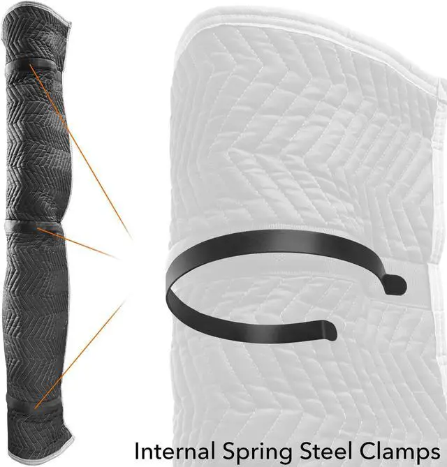 Alt view image 5 of 6 - Sure-Max Door Jamb Protector Pad with 3 Sewn-in Steel Spring Clips, 72"  x 24", Black
